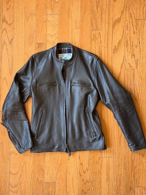 Aero Leather Cafe Racer Jacket, Size 40, Goat Leather, Brown | eBay
