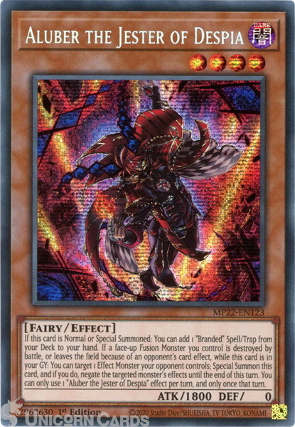 MP22-EN123 Aluber the Jester of Despia Prismatic Secret Rare 1st Edition Mint Yu
