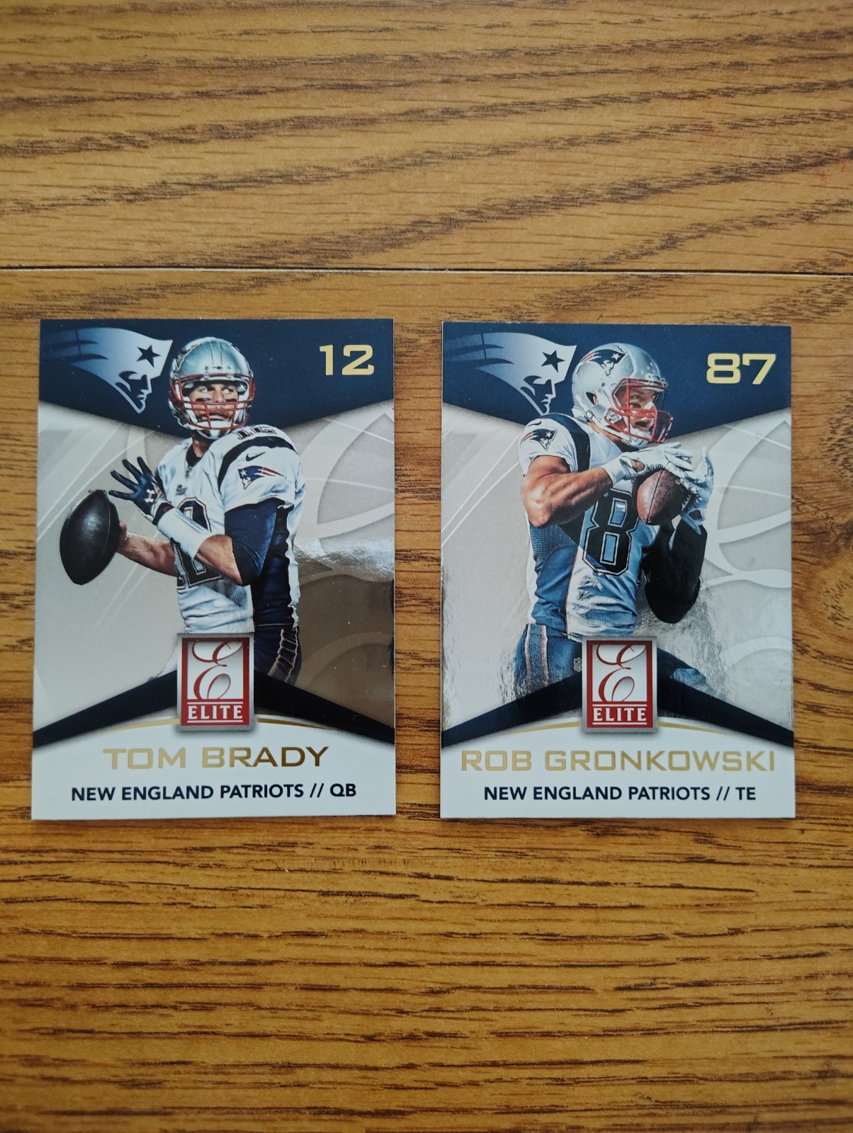 2015 PANINI DONRUSS ELITE SERIES FOIL #32 TOM BRADY/ #37 ROB GRONKOWSKI PATS HOF