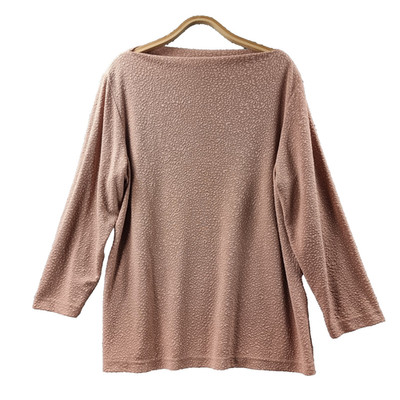 COLD WATER CREEK Top Womens Size XL Beige Textured Stretch Knit Long Sleeve
