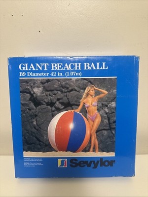 Vintage Inflatable Giant Beach Ball Sevylor B9 42  1.07 M Diameter NOS !! Bin Y