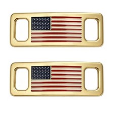2 USA Flags Shoes Boot Lace Keeper Set, American Flag Shoelace Charms,Shoelac