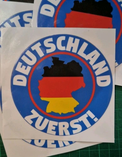 Pegatina Alemania Elecciones 2025, Alemania Primera Redonda Pegatina Color - Imagen 1 de 3