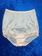 Vintage Vanity Fair Tricot All Nylon Exclusive Panties Sheer Peach Brief Size 7