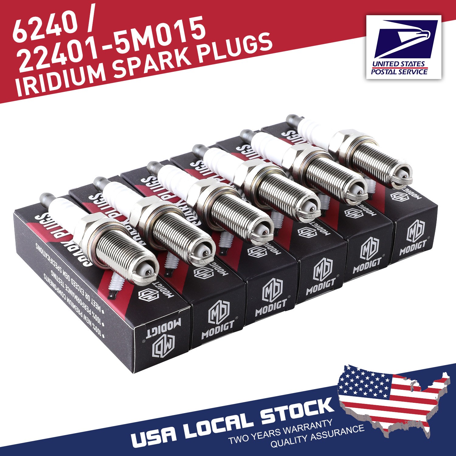 Durable Set Of 6 22401-5M015 6240 For Infiniti M45 4.5L 06-10 Spark Plugs New