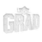 Police Graduation Signs LED Light Letter Graduation Decor GRAD Light Letter 2000-3000K Color ...
