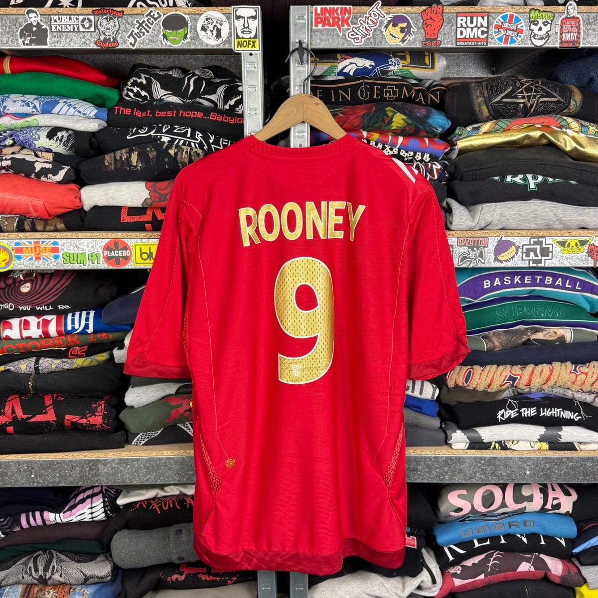 ENGLAND 2006 2008 AWAY #9 ROONEY FOOTBALL SHIRT SOCCER JERSEY