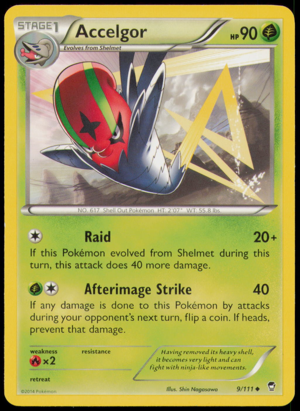 ACCELGOR 9/111 UC FURIOUS FISTS POKEMON NM