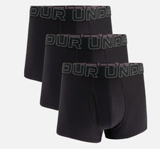 Under Armour 3-Pack TRUNK 3" Inseam Performance Tech Boxerjock  Black Color 