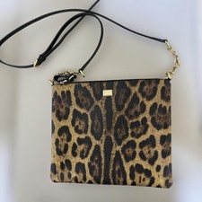 Leopard Print Shoulder Bag Leather Chain Strap Stylish Used