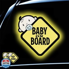 Baby On Board Sticker for Cars- 2Pack Baby in Car High Intensity