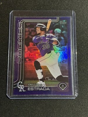 2025 Topps Update #US339 Thairo Estrada Purple Rainbow Foil #/250