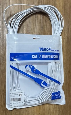 Veetop 15m Lan Kabel Cat 7 Netzwerkkabel Flach für 10 Gigabit Ethernet