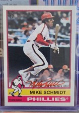 2025 Heritage Mike Schmidt #75RO-MS RED INK On-Card 10/76 Auto Phillies SSP