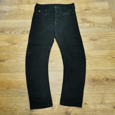 G Star Type C 3D Jeans Herren W32 L30 Schwarz Loose Relaxed Fit Tapered Leg Knopf