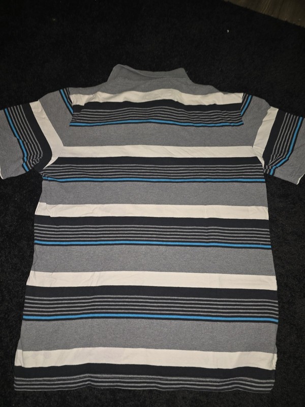 Ecko Unltd. Men’s Polo Shirt XL Regular Striped Gray/White/Black/Blue