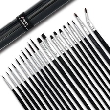 20 Pcs Detail Fine Paintbrush Micro Artist Paint Brush Set  Ultra Thin Long ...