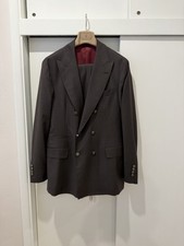 Brunello Cucinelli NWT Double Breasted Suit 50 EU 40R Brown Virgin Wool Italy