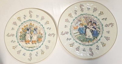 2 Royal Doulton 1997 Taurus Gemini Zodiac 8'' Plates Kate Greenways Almanack 1884
