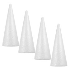 4 Pcs White Foam Cone Christmas Tree Shapes For Holiday Craft Supplies
