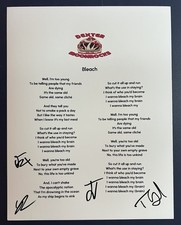 DEXTER AND THE MOONROCKS FULL BAND SIGNED LYRIC SHEET BLEACH AUTOGRAPH COA
