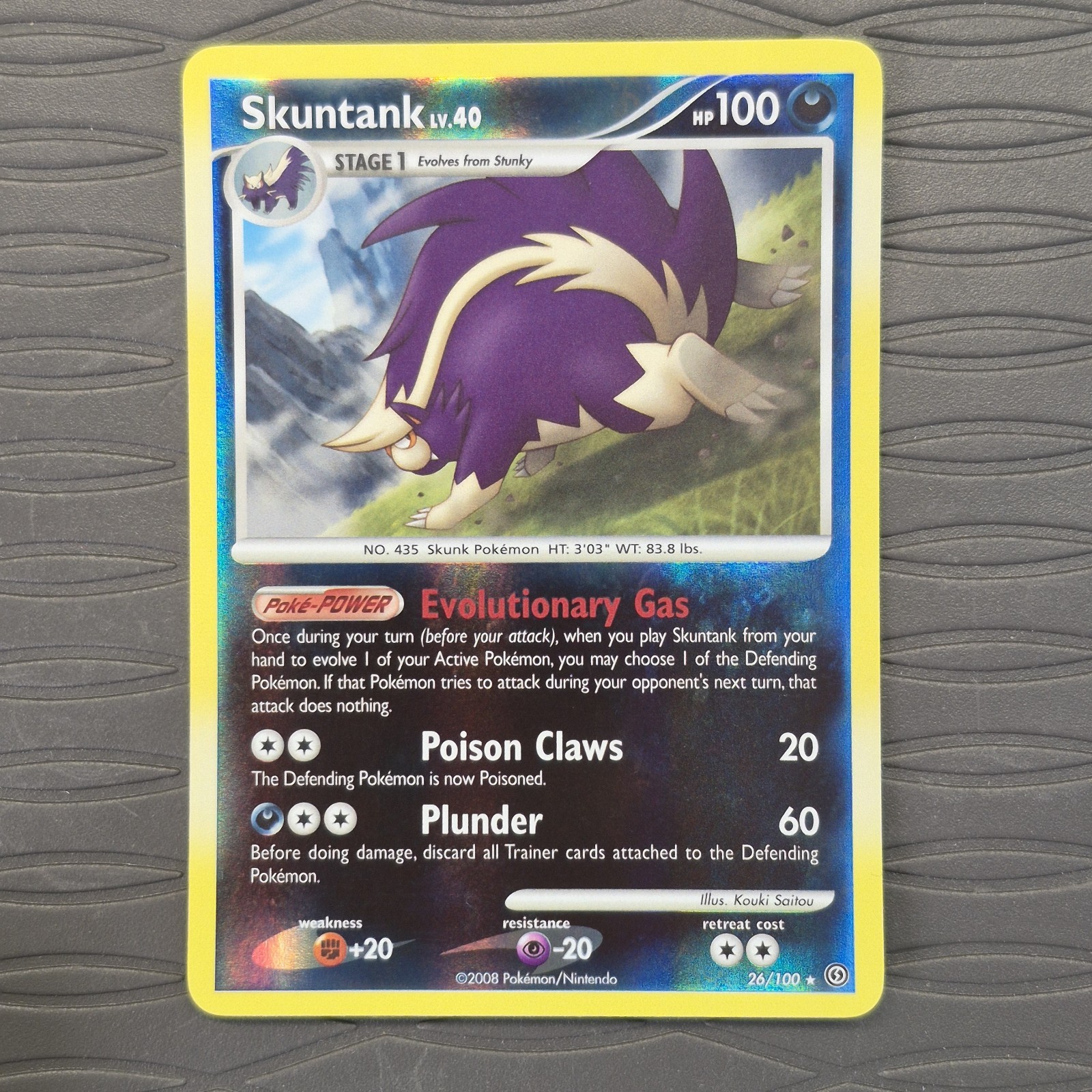 Skuntank 26/100 Reverse Holo Rare Stormfront Pokemon Card