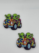 Lisa Frank For Crocs JIBBITZ Colorful 2.25  x2  Aliens Zoomer  Zorbit Shoe Charm