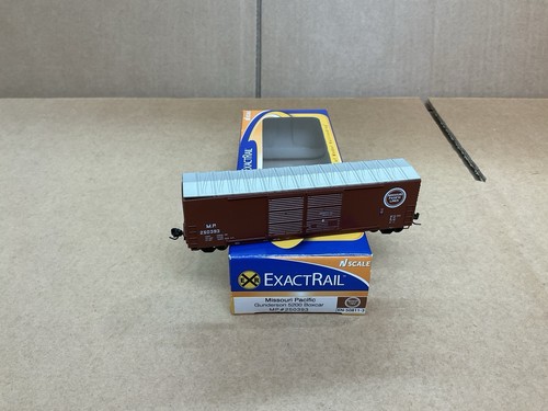 EXACTRAIL SPUR N BOXCAR GUNDERSON 5200 MISSOURI PACIFIC 250393 BRAUN SCHÖN! | Zustand: Used