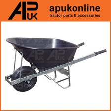 120L Durable Poly Tub Wheelbarrow Black Builder Rubble Waste Construction Site