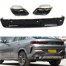 Heckstoßstange Diffusor Lippe+Endrohre Auspuff Für BMW G06 LCI X6 2023-2024 Neu