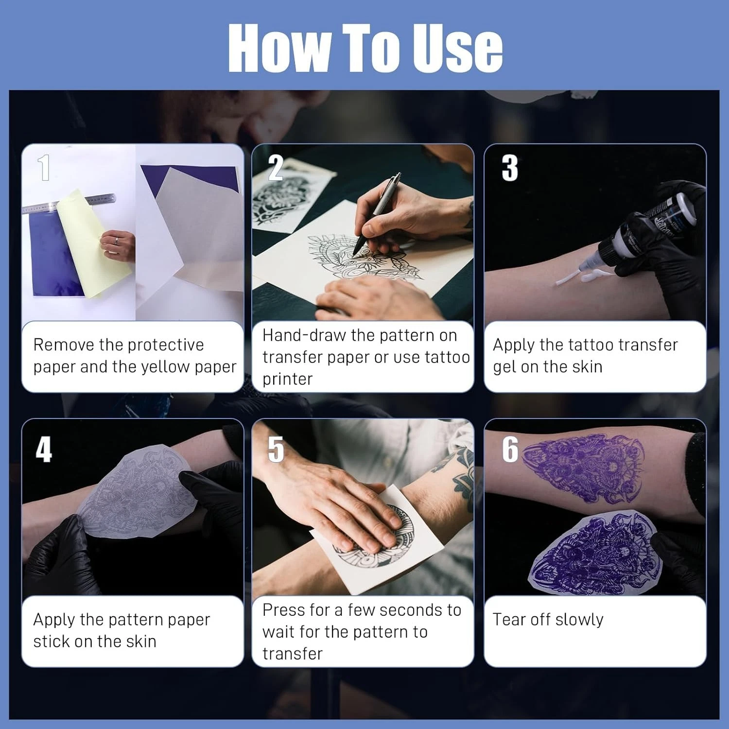 Tattoo Transfer Paper Stencil Carbon Thermal Tracing Hectograph Supplies Sheets - product detail image 5