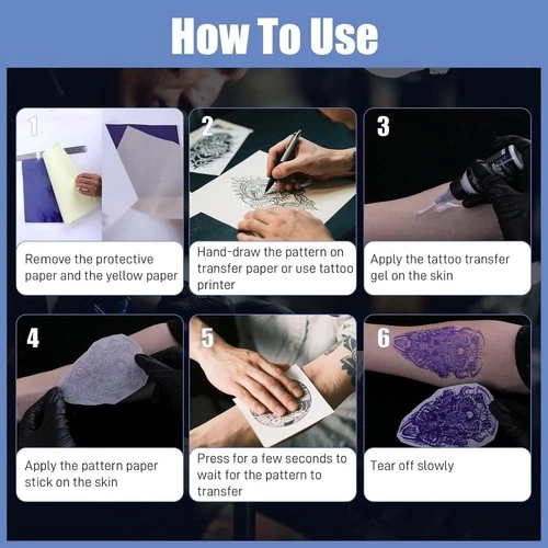 Tattoo Transfer Paper Stencil Carbon Thermal Tracing Hectograph Supplies Sheets image 5