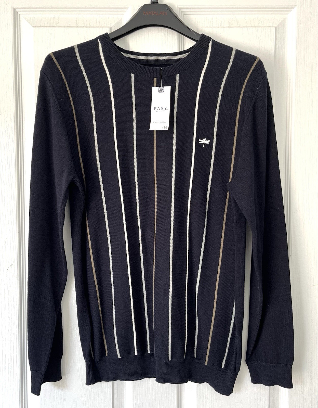 Easy @ Matalan Crew Neck Jumper Medium 38” Chest 100% Cotton Knit Logo BNWT!
