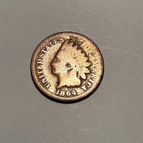 1864 no L-Indian Head Cent Penny-Bronze-Good Circulated Condition- Value Priced