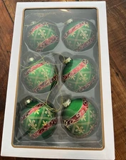 Kurt S. Adler Set of 6 Fleur Ornaments, Multi