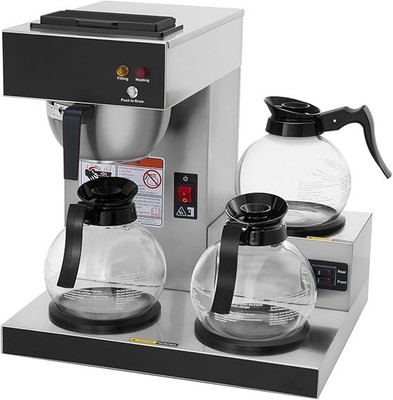 SYBO 12-Cup Commercial Coffee Maker, Pour Over Drip Brewer Open Box *2 carafes*