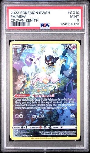 2023 POKEMON SWORD & SHIELD CROWN ZENITH #GG10 FULL ART/MEW PSA 9