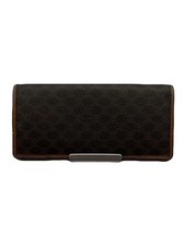 CELINE Long Wallet Leather Brown USED E0328-92