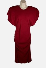 Stella McCartney Women's Red Ruby Draped Dolman-Sleeve Midi Dress Size 46