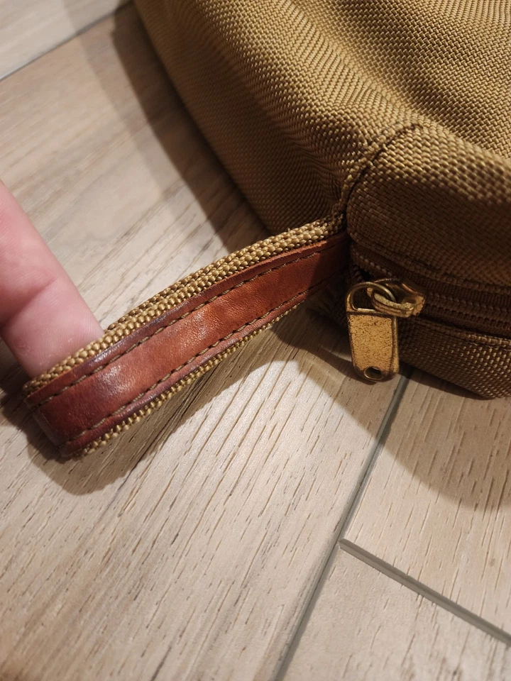 Estuche de viaje vintage Hartmann equipaje nailon cuero ribete cremallera artículos de tocador  Foto 4 de 4