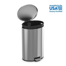 Kitchen Trash Can, 10.5 Gallon Stainless Steel Oval Step Garbage Bin with Soft