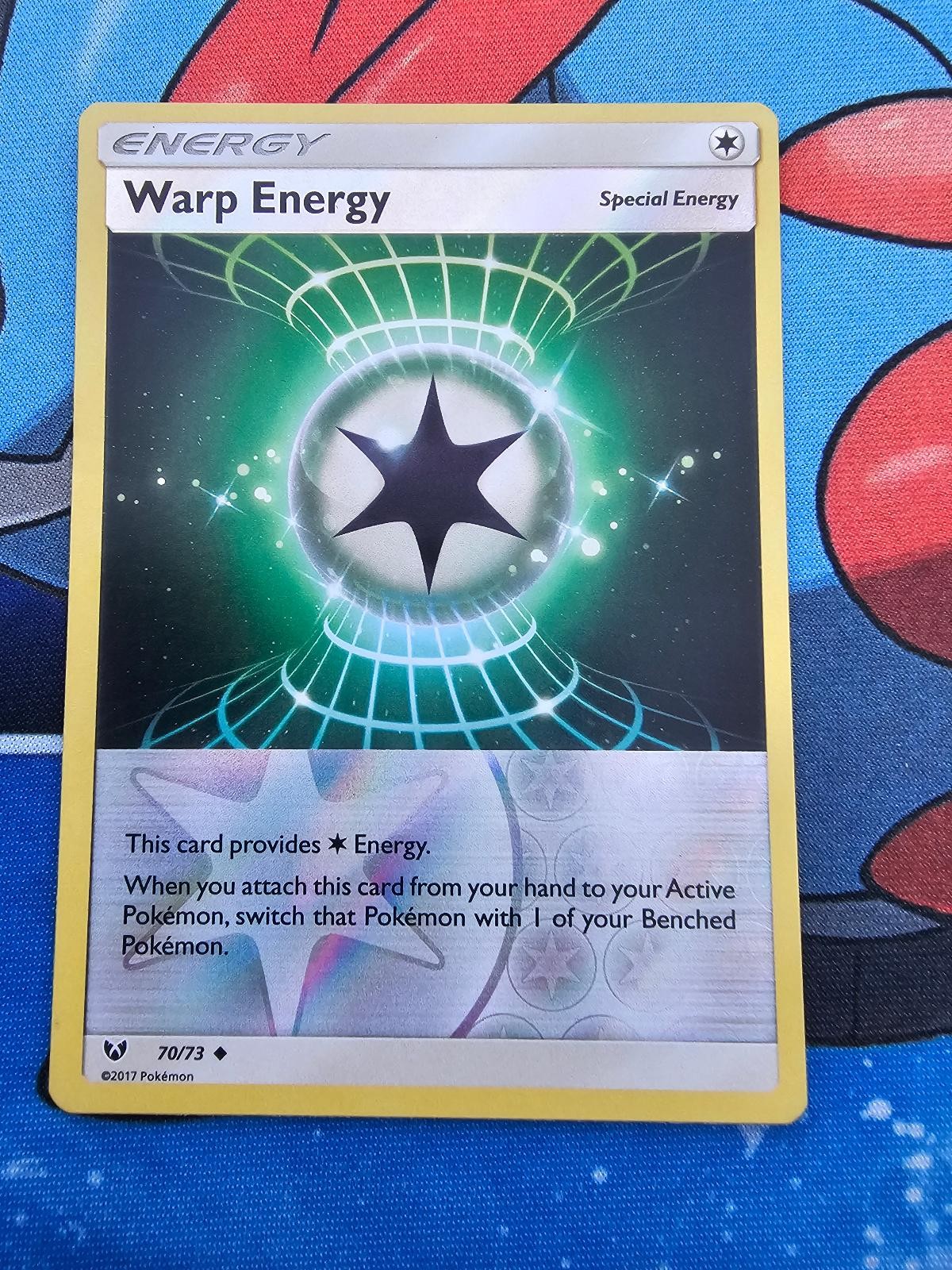 Warp Energy 70/73 Uncommon Shining Legends Pokemon Reverse Holo Near Mint