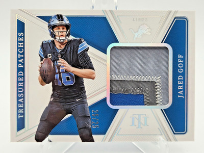 2024 National Treasures Jared Goff Patches Holo Lions 25/25 BOOKEND  #TP-JGF