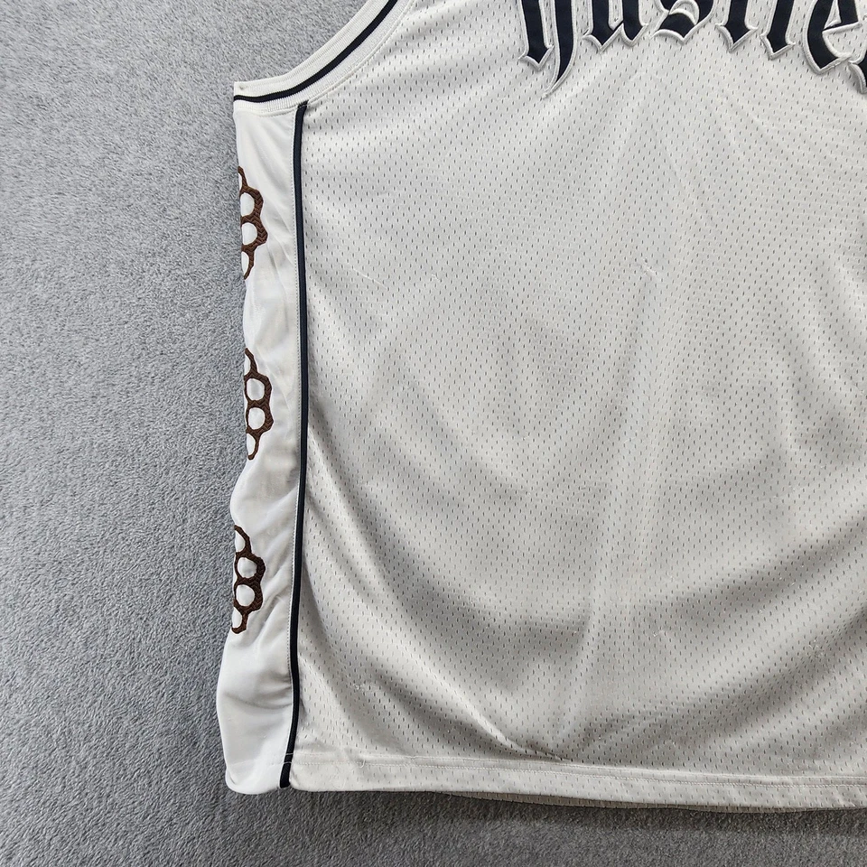 Рубашка мужская Hustler 2XL белая сетка майка без рукавов латунные костяшки готический сценарий - Изображение 4 из 4