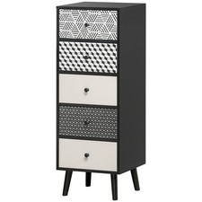 Image of HOMCOM Chest of Drawers, 5 Drawer Storage Organiser Unit Bedroom, Black