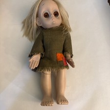 1965 Hasbro Little Miss No Name Doll Tear in Eye Burlap Dress RARE Halloween