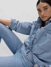 Marks & Spencer Womens Cotton Kick flare Jeans in Light Indigo - M&S