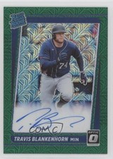 2021 Panini Donruss Optic Green Mojo Prizm 87/99 Travis Blankenhorn Auto ca0