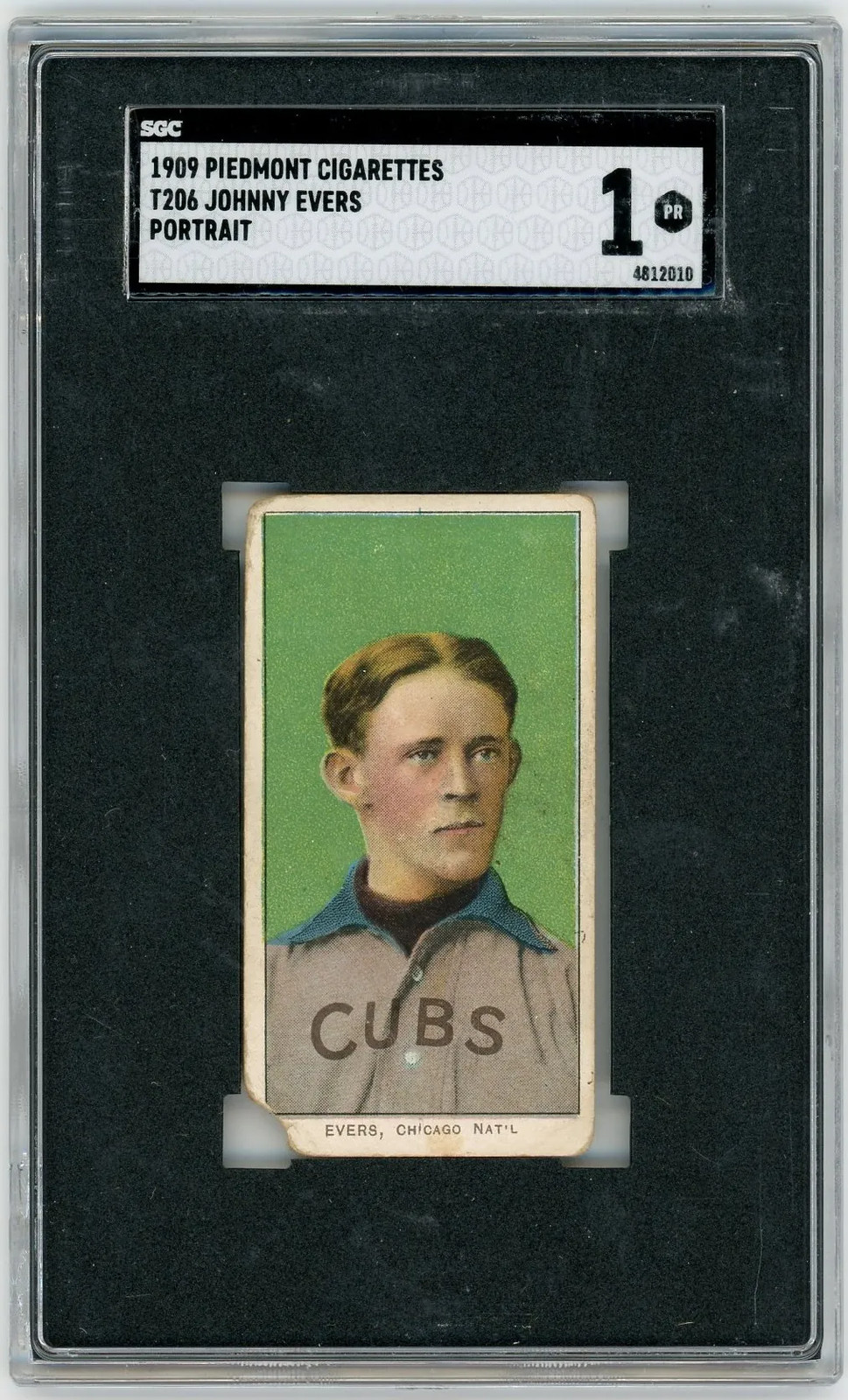 1909 Piedmont Cigarettes (T206) Johnny Evers Portrait SGC 1