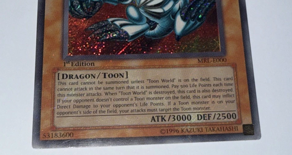 Yugioh Blue-Eyes Toon Dragon MRL-E000 Secret Rare 1st Edition (LP) - Image 3 of 4